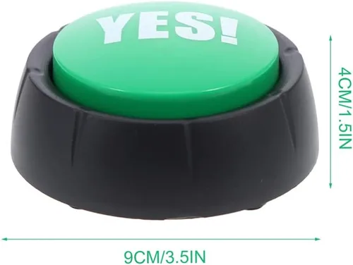 Vista 7 de NUOBESTY Botón de sonido de botón de juguete de botón de botón de utilería Juego de broma de fiesta Botones de voz Botón de juguete - Botón verde Sí