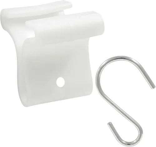 Vista 3 de Bonsicoky 15 clips de rejilla blanca, colgador de techo con 15 ganchos en S de metal para oficina, aula, hogar, fiesta y decoración de boda