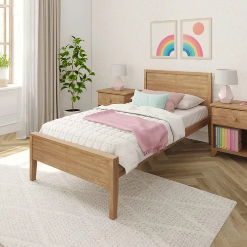 Vista 14 de Max & Lily Cama Full, Marco de Cama Full de Madera Maciza con Cabecera de Panel, Cama Full para Niños con Soporte de Listones de Madera, No Necesita