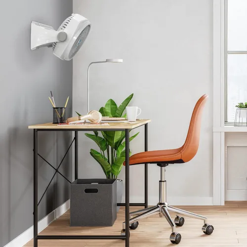Vista 7 de NewAir Potente ventilador portátil de circulación de aire de 12 pulgadas en blanco Montaje en pared, pivote de 360°, hasta 40 pies de alto flujo