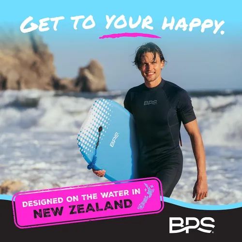 Vista 7 de BPS Tabla de Bodyboard "Shaka" de Nueva Zelanda para Todas las Condiciones de Olas - Ligera con Núcleo de EPS, Parte Inferior Lisa de HDPE, Tablas
