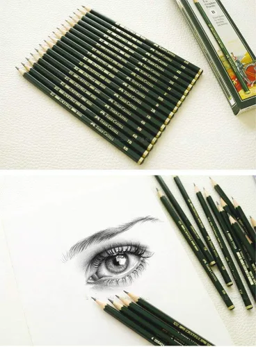Vista 4 de Lápices de grafito Faber Castell, Castell 9000, grafito suave (12 unidades)