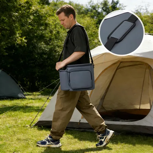 Vista 7 de Estuche de transporte para freidora de aire Ninja Crispi 4QT y contenedores Gris