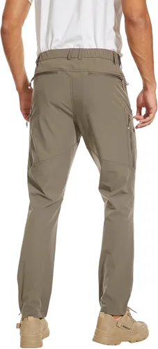 Vista 2 de Arunlluta Pantalones de senderismo para hombre, pantalones de viaje para senderismo, resistentes al agua, pantalones de trabajo para hombre