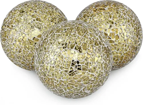 Vista 13 de MDLUU Orbes decorativos de 4 pulgadas, bolas de esfera de mosaico, bolas de centro de mesa para cuencos, jarrones, decoración de mesa de comedor