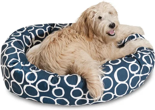 Vista 8 de Majestic Pet Cama de bagel Sherpa negro Fusion de 24
