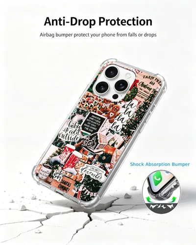 Vista 4 de Funda estética navideña compatible con iPhone 14 Pro Max, funda festiva de invierno para iPhone 14 Pro Max para adolescentes, hombres y mujeres