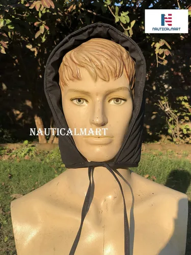 Vista 5 de NauticalMart Gorra de armadura acolchada de algodón medieval renacentista - negro, Negro
