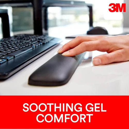 Vista 3 de 3M Reposamuñecas de gel para teclados, tecnología 3M Gel calmante y cubierta suave satinada para comodidad y apoyo durante todo el día, duradero