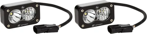Vista 6 de Baja Designs S2 Sport - Par de cápsulas de luz LED negras – 2 unidades LED con arnés de cableado (conducción/combinado; ámbar)