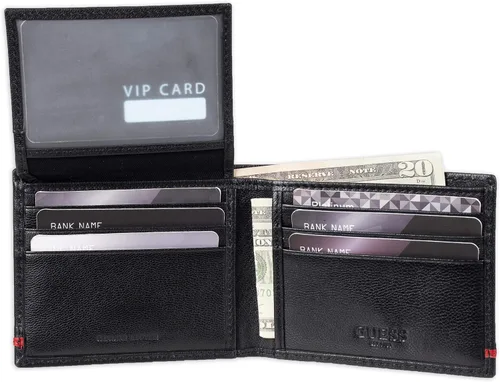 Vista 5 de Guess Men's Leather Slim Bifold Wallet