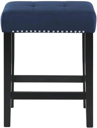 Vista 10 de New Classic Furniture Celeste - Juego de mesa de bar de mármol sintético con 3 taburetes de bar, terciopelo azul con base negra