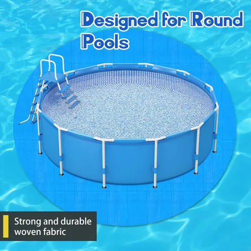 Vista 4 de Boao Almohadilla de revestimiento de piscina de 12 pies para piscinas sobre el suelo, lona para proteger la piscina inflable, tela debajo del suelo