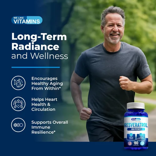 Vista 5 de We Like Vitamins Resveratrol 1000 mg por porción - 180 cápsulas vegetales fáciles de tragar - Suplemento de resveratrol natural 1000 mg - Suplemento