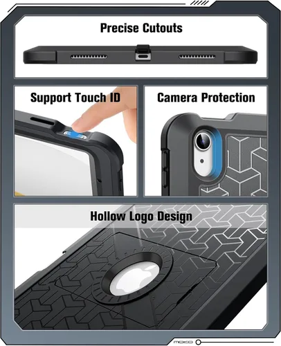 Vista 7 de MoKo Funda para iPad (A16) de 11ª/10ª generación 2025/2022, resistente a prueba de golpes, doble capa protectora de cuerpo completo, protector