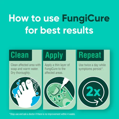 Vista 6 de FUNGICURE Gel Líquido Medicado - Fuerza Máxima 0.35 Onzas Líquidas Cures fungal infections & kills 6 types of fungus. Clinically proven