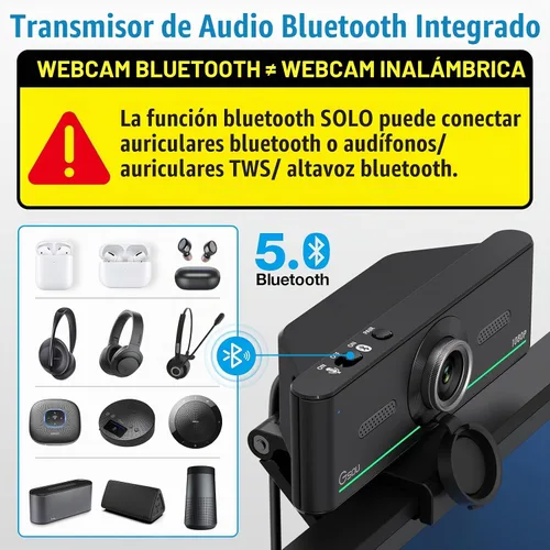 Vista 3 de Gsou - Cámara web 1080P con micrófono para escritorio, corrección automática de luz, cubierta de privacidad, cámara web de computadora, conexión