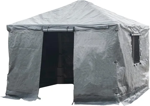 Vista 25 de Sojag Cubierta de invierno para cenadores, accesorio impermeable de 8 x 8 pies con puerta enrollable y paneles ventilados, almacenamiento al aire
