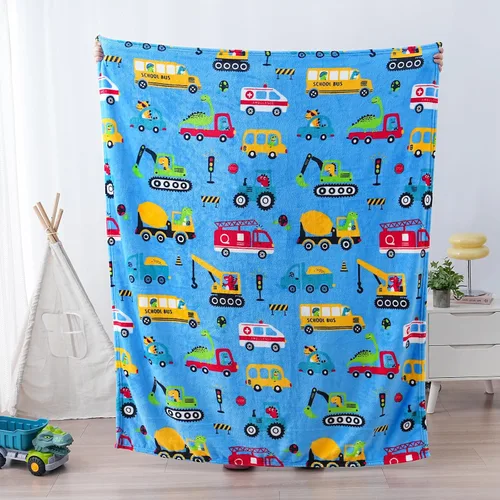 Vista 7 de SOCHOW Manta de Vellón con Diseño de Carro Camión Lindo para Niños y Niñas, Manta de Franela Suave Ligera Acogedora y Cálida para Cama de Niños