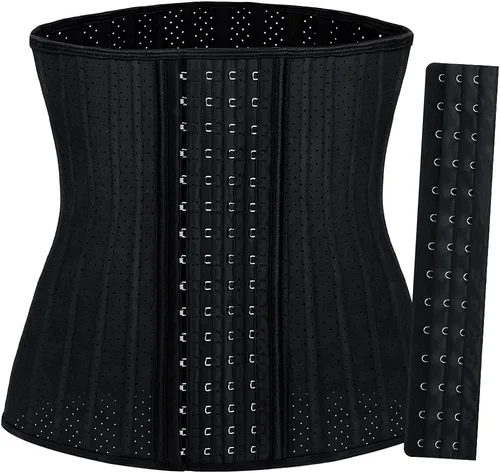 Vista 8 de Entrenador de cintura para mujer, corsé de látex para debajo del busto, faja deportiva con huesos de acero