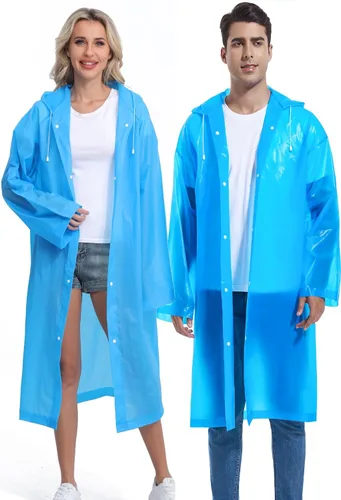 Vista 131 de 2 abrigos de lluvia de Borogo para adultos, chaquetas de lluvia reutilizables para hombres y mujeres