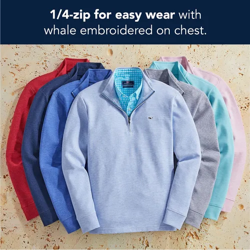 Vista 5 de vineyard vines Mens Saltwater 14-Zip Pullover