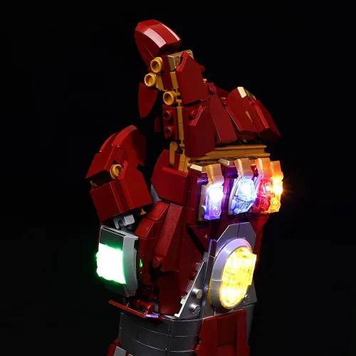 Vista 5 de Kyglaring Kit de iluminación LED diseñado para Lego Nano Gauntlet 76223 (sin modelo) y juego de luces compatible con réplica Iron Man Gauntlet
