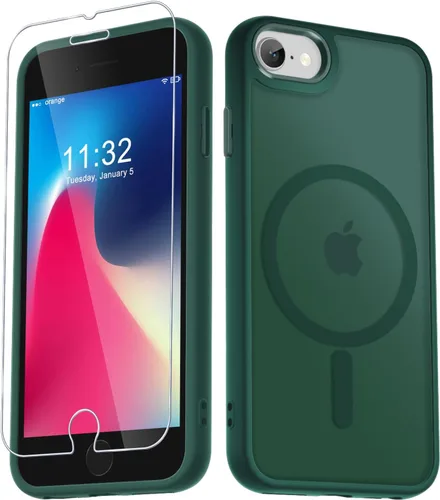 Vista 65 de YENAPOON Funda magnética mate para iPhone 11 con 1 protector de pantalla, compatible con Magsafe, translúcida esmerilada, delgada, a prueba