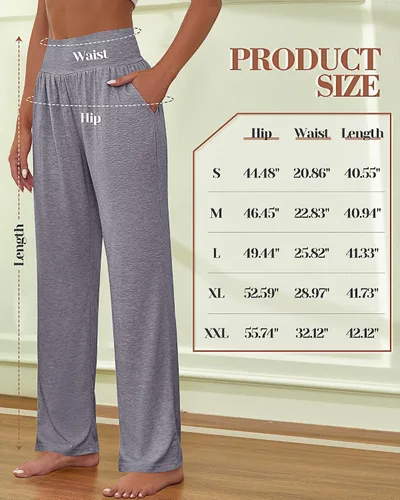 Vista 6 de Neer 3 piezas de pantalones de yoga de pierna ancha para mujer, cómodos, holgados, de cintura alta, pantalones deportivos casuales