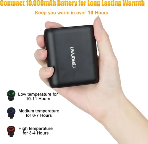 Vista 7 de LISAJOEJ Chaleco de forro polar térmico para hombre con batería recargable incluida ropa calefactada para caza motocicleta golf