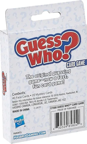 Vista 6 de Hasbro Gaming ¿Quién es Quién? Juego de cartas para niños, juego de adivinanzas para 2 jugadores, actividades divertidas de verano, elementos
