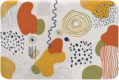 Vista 33 de Tapete de baño con flores abstractas para baño, diseño de peonía colorida, crisantemo, loto, magnífica, especial, tapete de baño, tapete de puerta