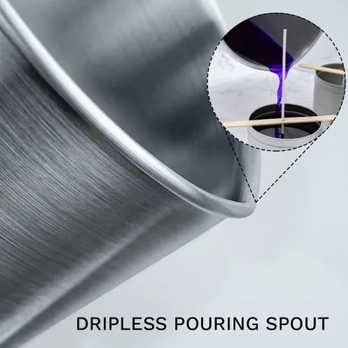 Vista 5 de AGLARY Olla para hacer velas, jarra de fundición de cera de vela de aluminio de doble caldera, capacidad para 4 libras de cera, con mango resistente