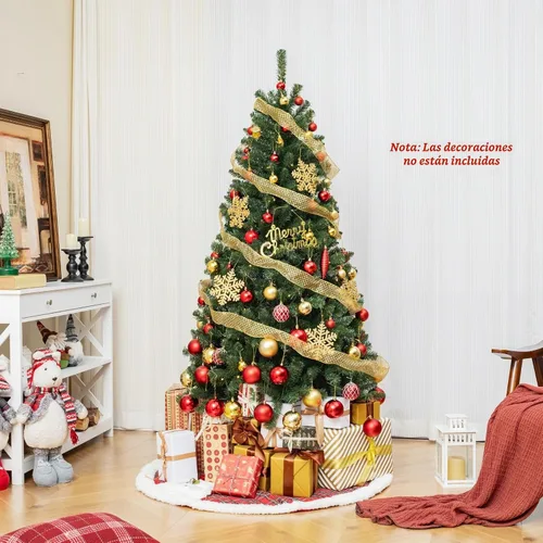Vista 6 de Goplus Árbol de Navidad preiluminado de 6 pies, árbol de Navidad artificial con bisagras con 200 luces LED blancas cálidas, 8 modos de iluminación