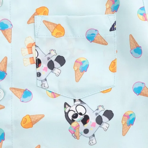 Vista 6 de Bluey Camisa de vestir hawaiana con botones de Bingo para niños pequeños