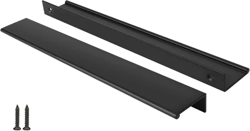 Vista 25 de Peaha Paquete de 10 manijas de gabinete de cocina de 1-5/16 pulgadas, tiradores negros para cajones de tocador, borde de puerta, tiradores de dedo