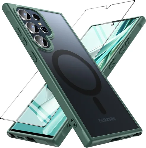 Vista 28 de Hensinple Funda Magnética para Samsung Galaxy S22, Funda para Teléfono Galaxy S22 [Compatible con MagSafe], Cubierta Magnética Transparente