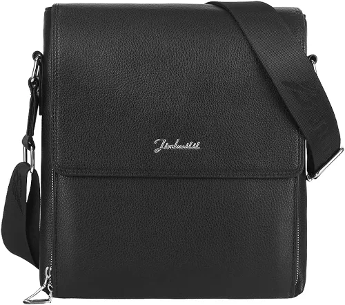 Vista 8 de Leathario Bolso de hombro para hombre, de cuero auténtico, pequeño bolso de mensajero para hombre, bolso cruzado para hombre, bolso de viaje
