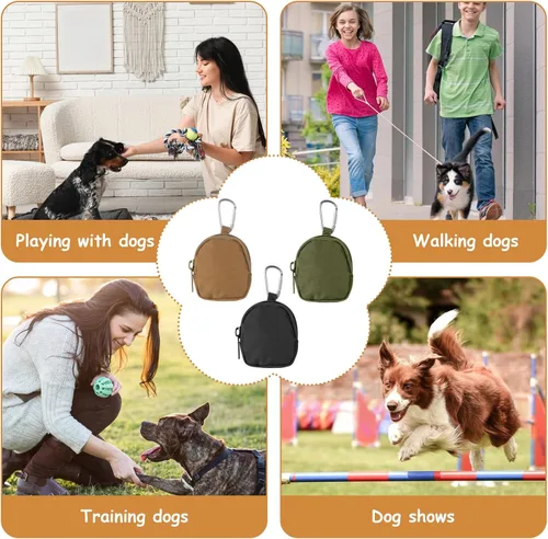 Vista 7 de Tucnoeu Bolsa de premios para perros de 3 piezas, bolsa de recompensa de entrenamiento para perros, bolsa impermeable para perros pequeños