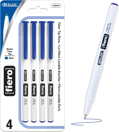 Vista 9 de BAZIC PRODUCTS Fiero - Bolígrafos fineliner surtidos, extrafinos, 4 unidades, 24 cajas Bolígrafos Fiero con punta de fibra surtida, cuello