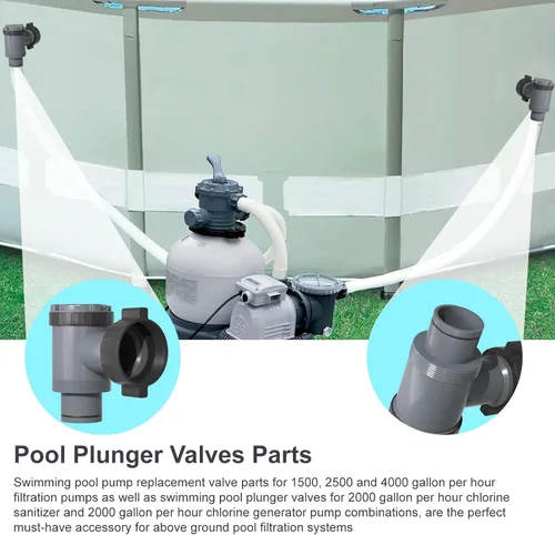 Vista 5 de Válvula de émbolo para piscinas Intex, conexión de válvula de émbolo 38 compatible con manguera de bomba de piscina, interruptor de bomba de filtro