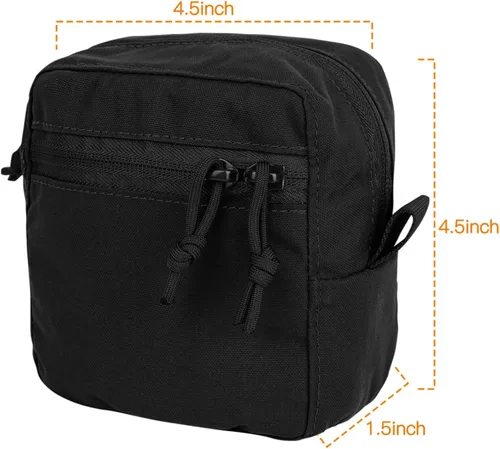 Vista 5 de Bolsa Gp, Bolsas de Administración de Propósito General, Pequeña Bolsa Utilitaria EDC para Cinturón Táctico y Chaleco Molle como Bolsa de BK