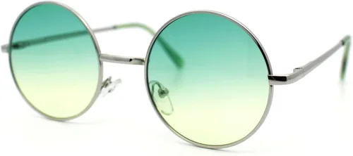 Vista 2 de SA106 Gafas de sol hippie redondas con lentes de gradiente de color de verano