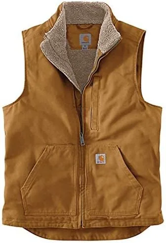Vista 3 de Carhartt - Chaleco de cuello con forro tipo Sherpa para hombre.