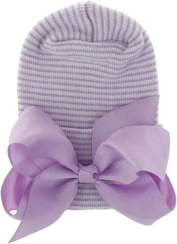 Vista 5 de Gorro de hospital para recién nacidos, gorro con lazo suave y lindo nudo para bebé, 0-3 Months