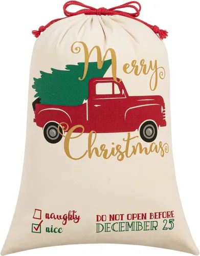 Vista 16 de HBlife Saco de lona de Papá Noel, bolsas grandes de Papá Noel de 19.7 x 27.6 pulgadas para regalos, sacos de Navidad personalizados para regalos