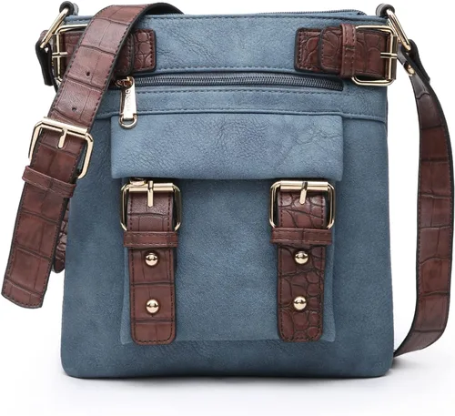 Vista 10 de Dasein Bolsos cruzados ligeros para mujer, de cuero vegano suave, bolso de mensajero, bolso de hombro, bolso de viaje