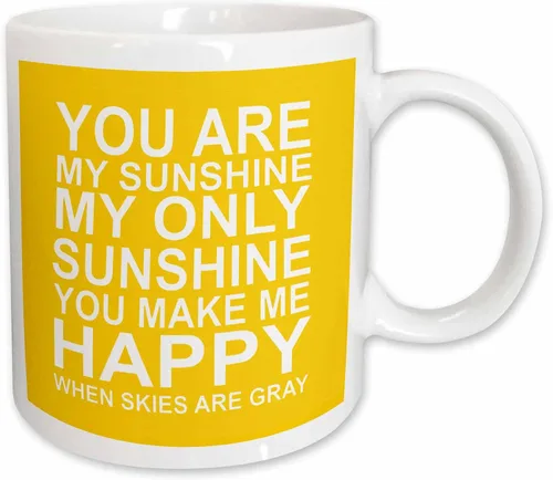 Vista 16 de 3dRose You are my sunshine. Taza negra de dos tonos de 11 oz Negro