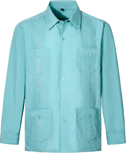 Vista 7 de Camisas guayabera de manga larga para hombre