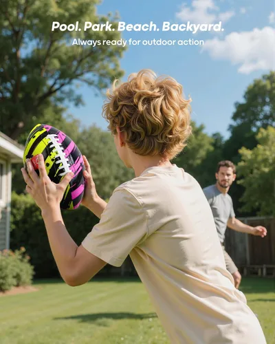 Vista 6 de QPAU Balón de Fútbol Impermeable, Paquete de 2 de 10 Pulgadas Juegos al Aire Libre para Adultos y Niños, Divertidos Juguetes de Piscina y Accesorios